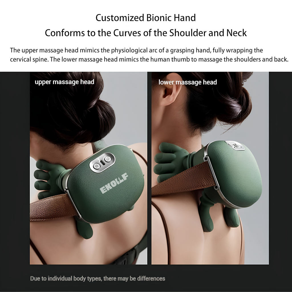 EKOLLF Smart Shiatsu Massage Pillow with Heat | Deep Tissue Neck, Back & Shoulder Massager