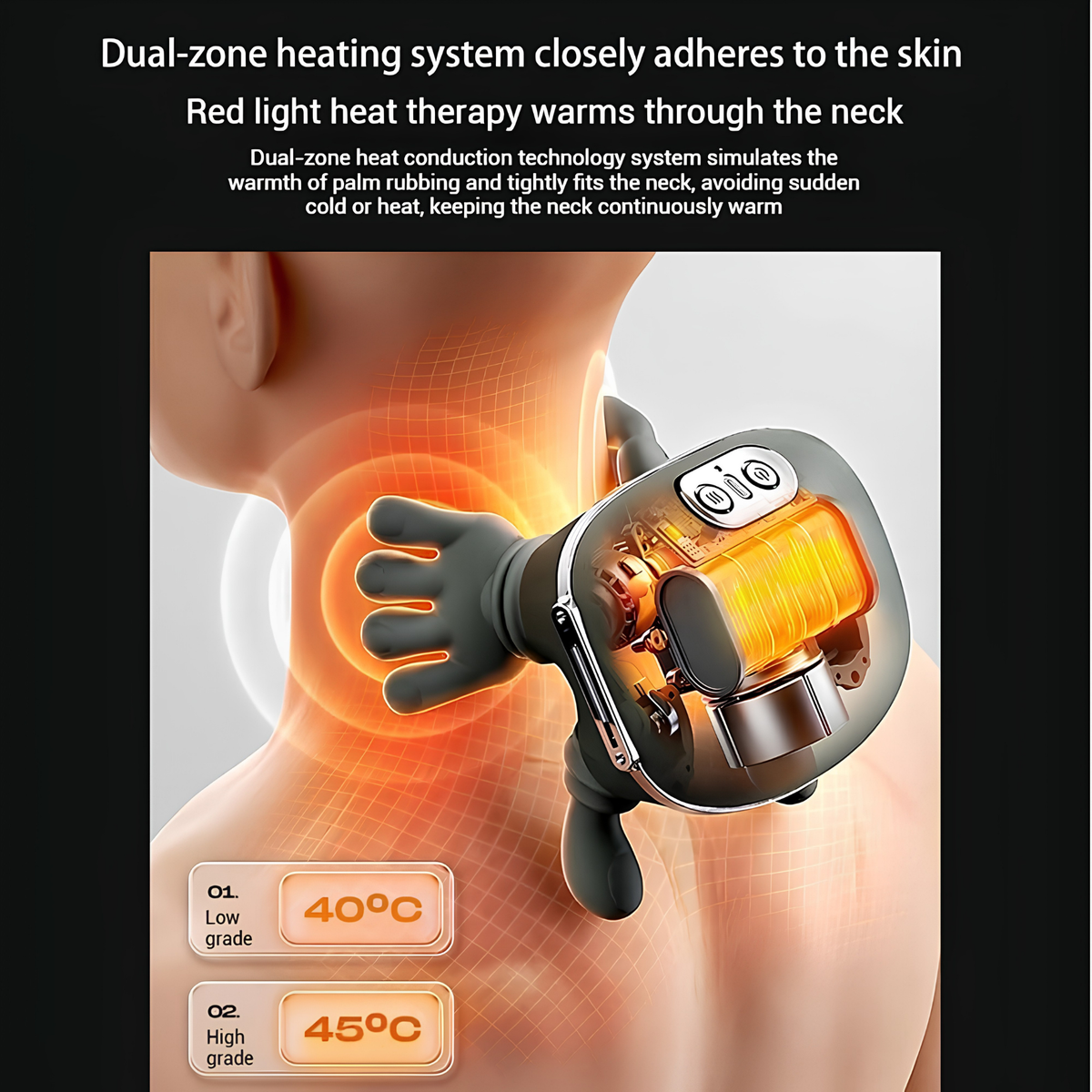 EKOLLF Smart Shiatsu Massage Pillow with Heat | Deep Tissue Neck, Back & Shoulder Massager