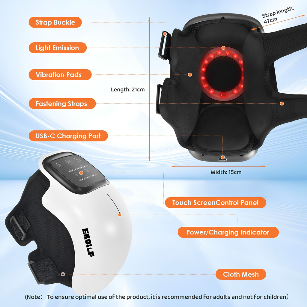 Wireless Knee Massager with Heat & Vibration Therapy | Portable Knee Pain Relief Device | KGN Collection