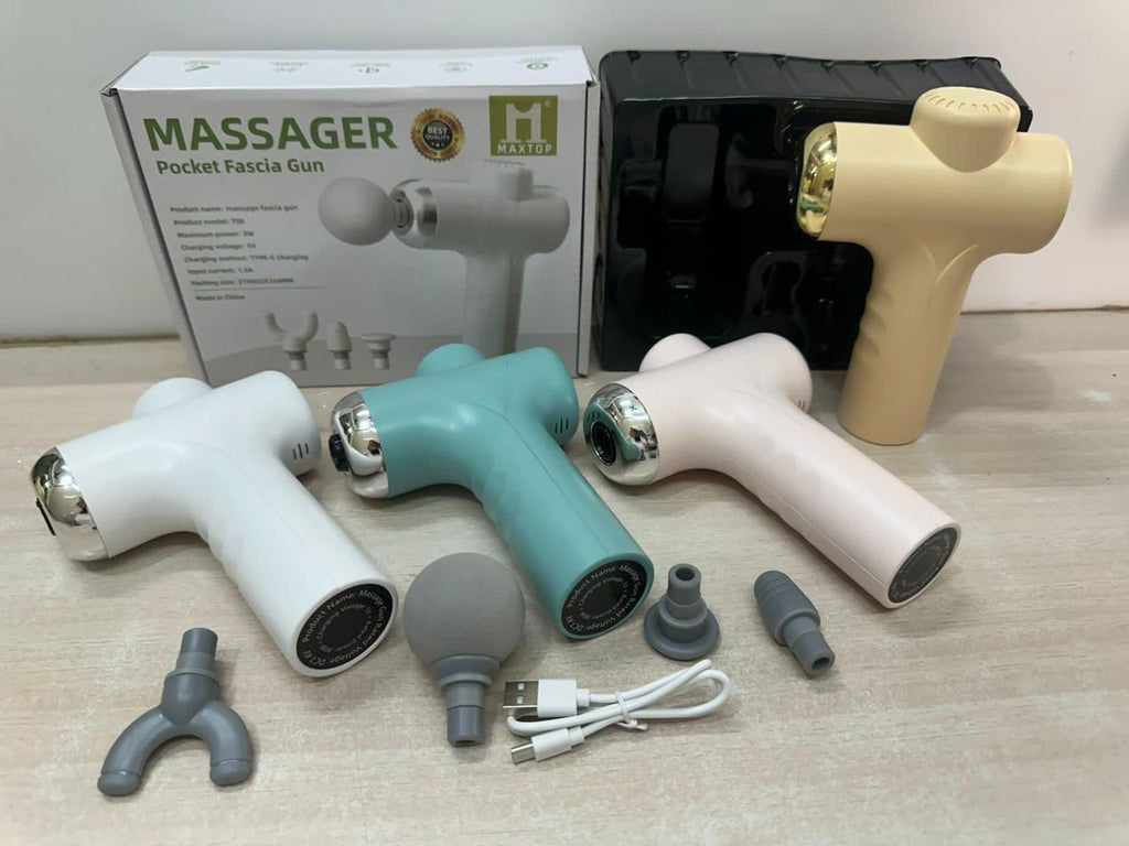 EKOLLF Mini Massage Gun | Portable Deep Tissue Muscle Massager with 4 Massage Heads