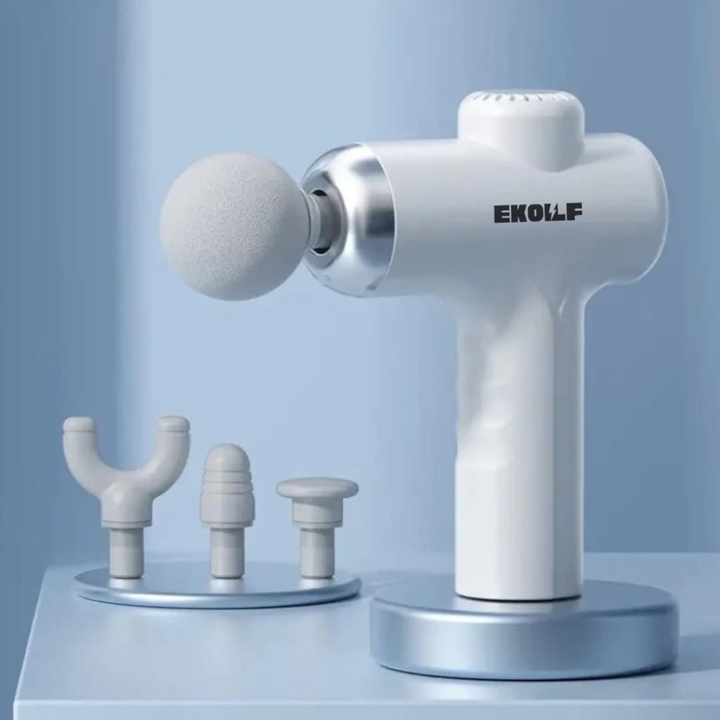 EKOLLF Mini Massage Gun | Portable Deep Tissue Muscle Massager with 4 Massage Heads