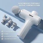 EKOLLF Mini Massage Gun | Portable Deep Tissue Muscle Massager with 4 Massage Heads